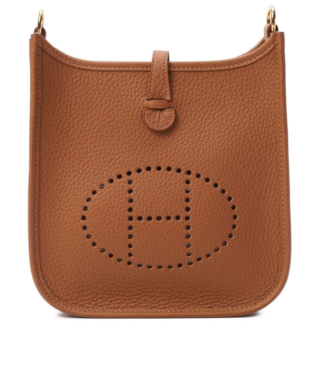 HERMES Коричневая кожаная сумка через плечо, фото 1