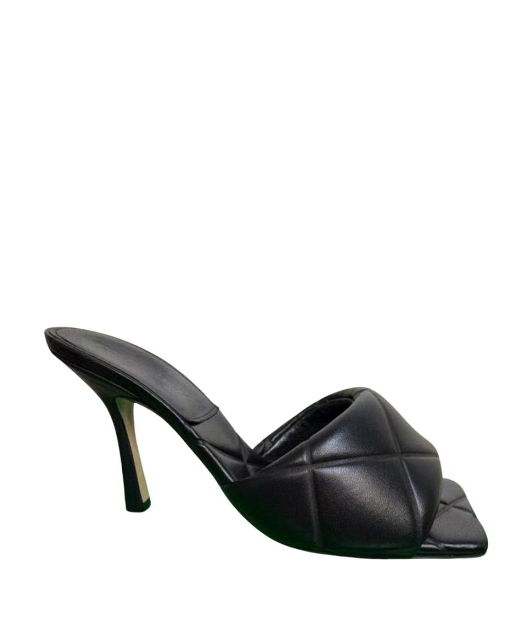 BOTTEGA VENETA Черные кожаные мюли, фото 1