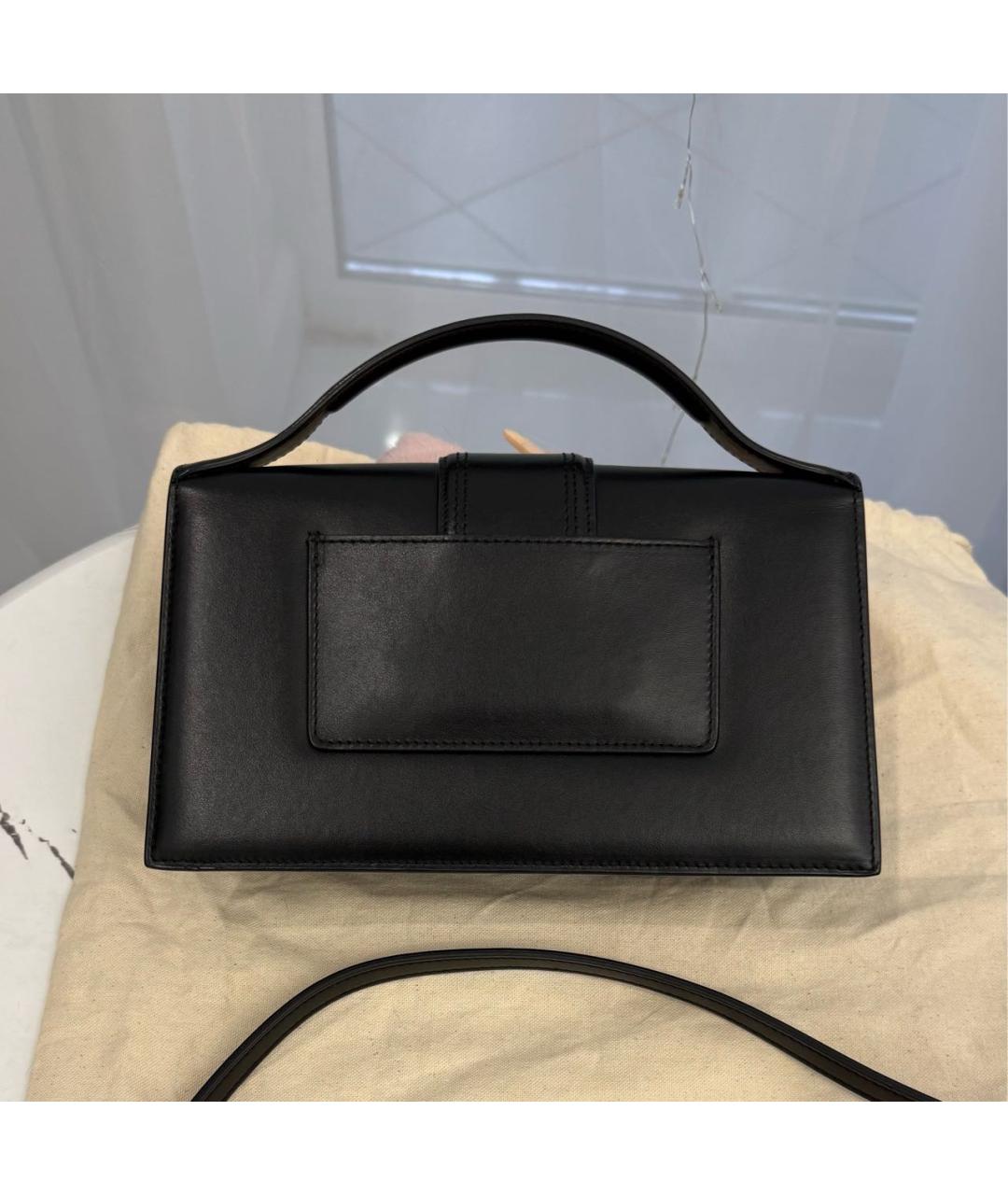 JACQUEMUS Черная кожаная сумка через плечо, фото 3