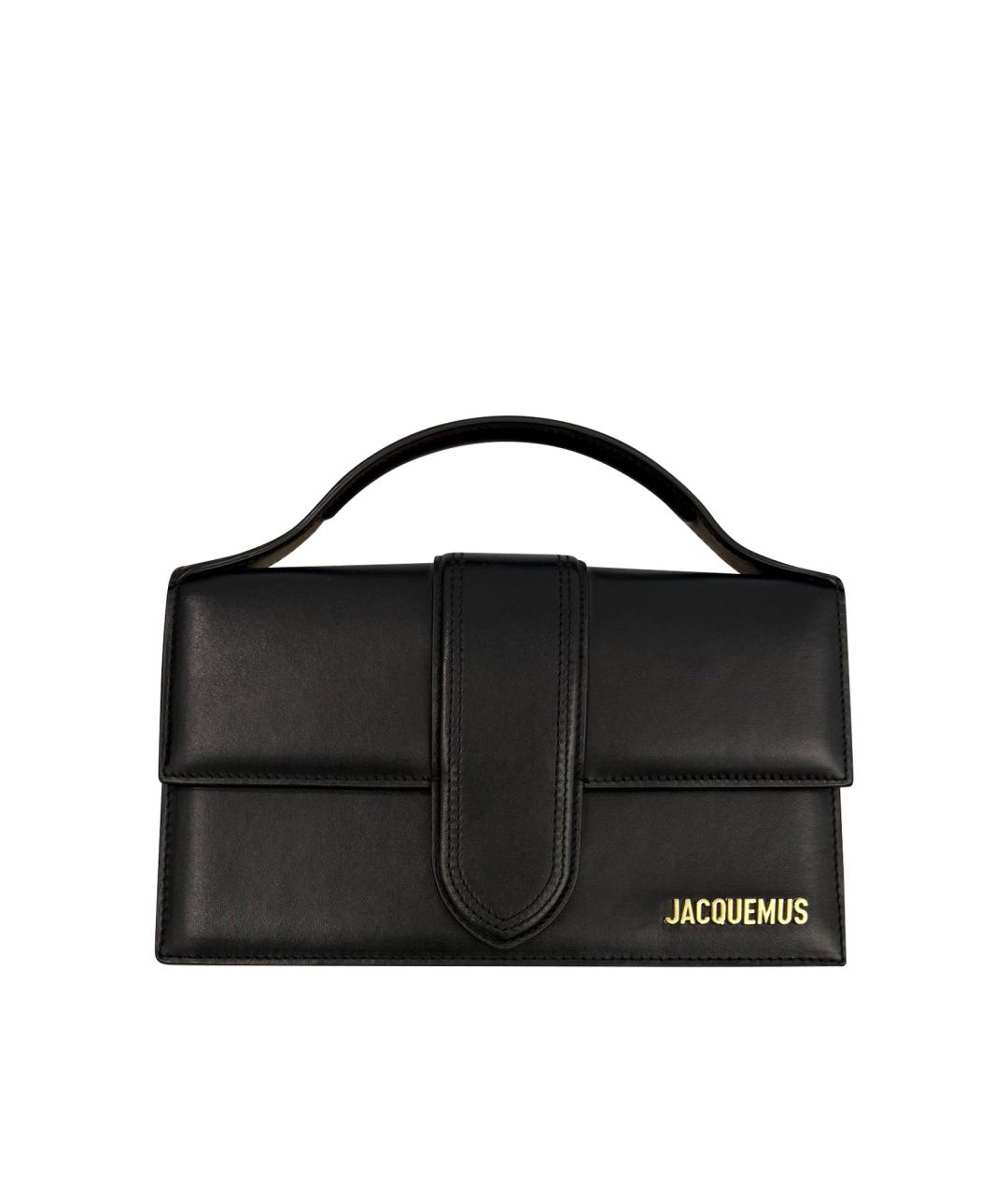 JACQUEMUS Черная кожаная сумка через плечо, фото 1