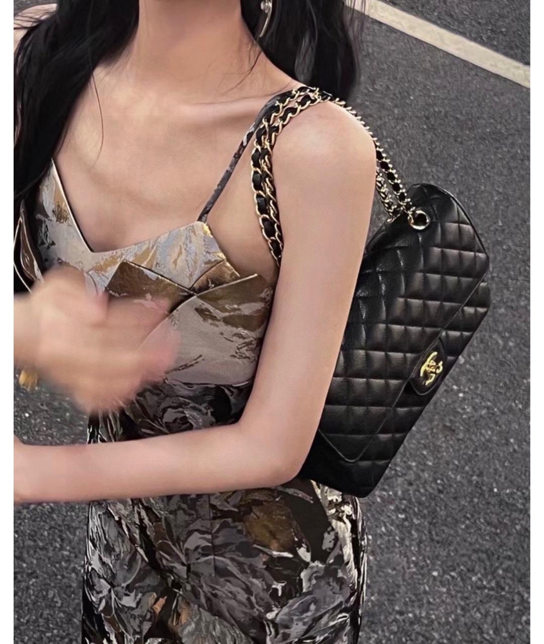 CHANEL Черная кожаная сумка через плечо, фото 7