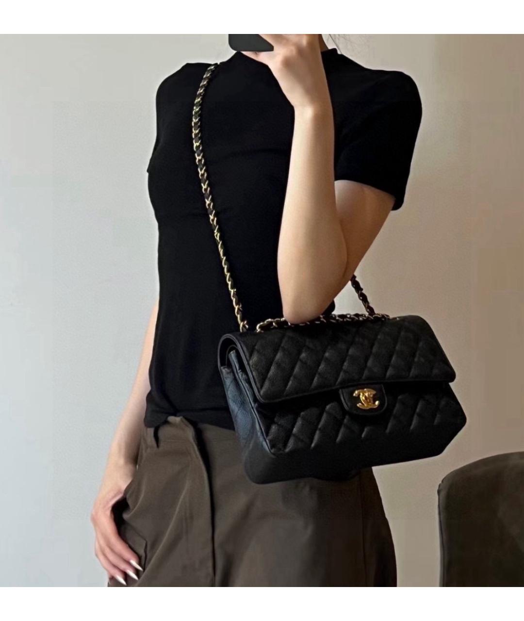 CHANEL Черная кожаная сумка через плечо, фото 9