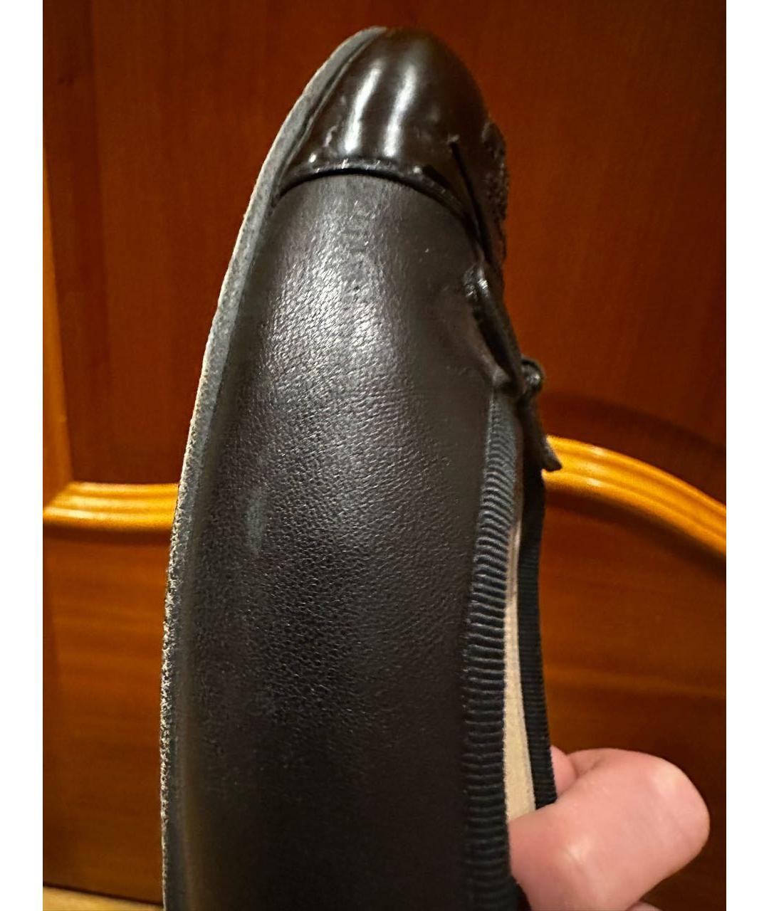 CHANEL Черные кожаные балетки, фото 5