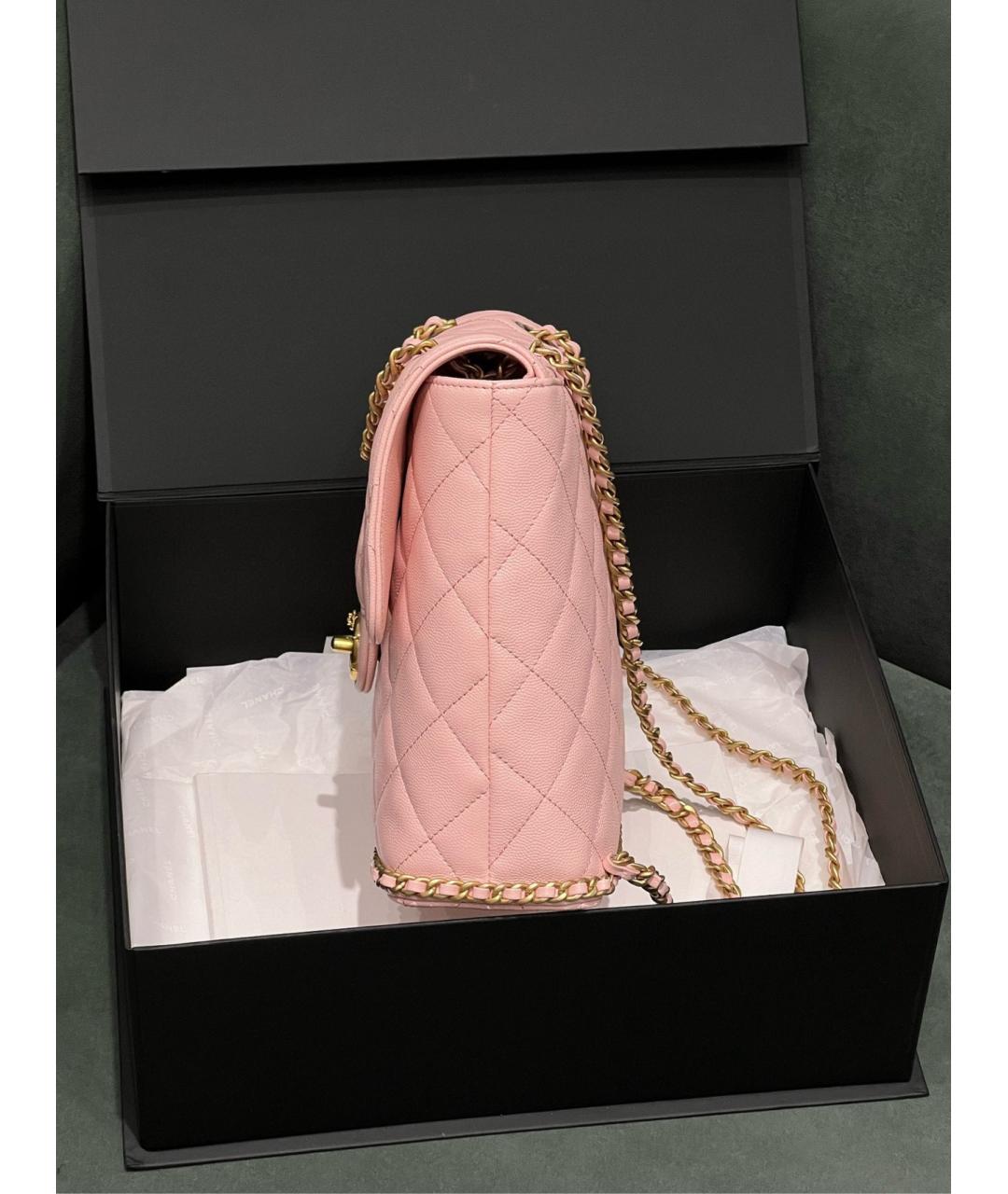 CHANEL Розовый кожаный рюкзак, фото 3