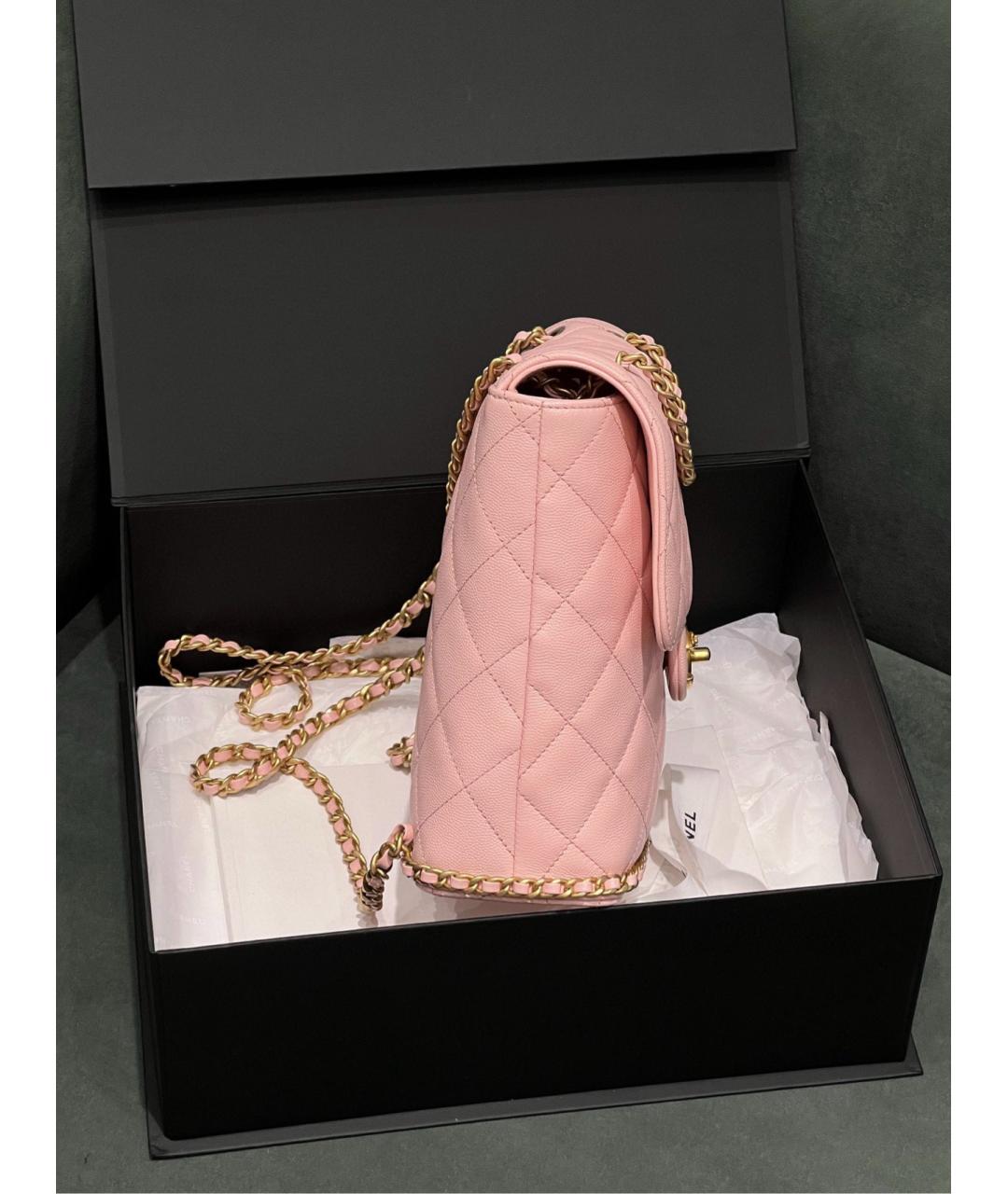 CHANEL Розовый кожаный рюкзак, фото 4