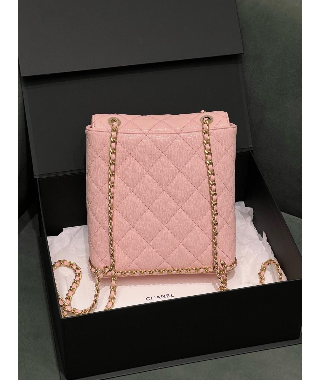 CHANEL Розовый кожаный рюкзак, фото 2