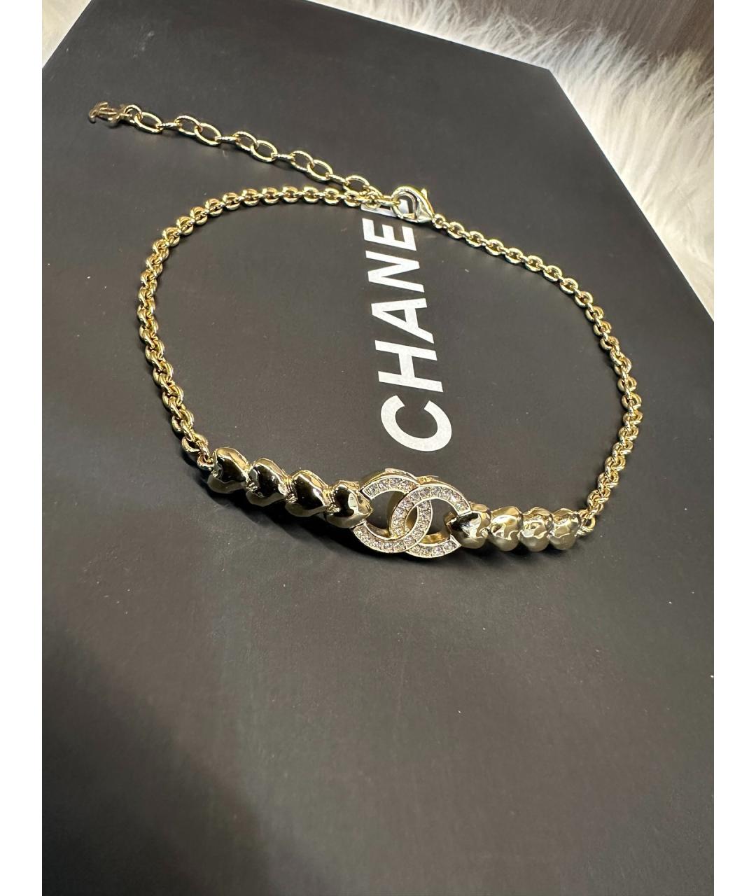 CHANEL Золотое металлическое колье, фото 2