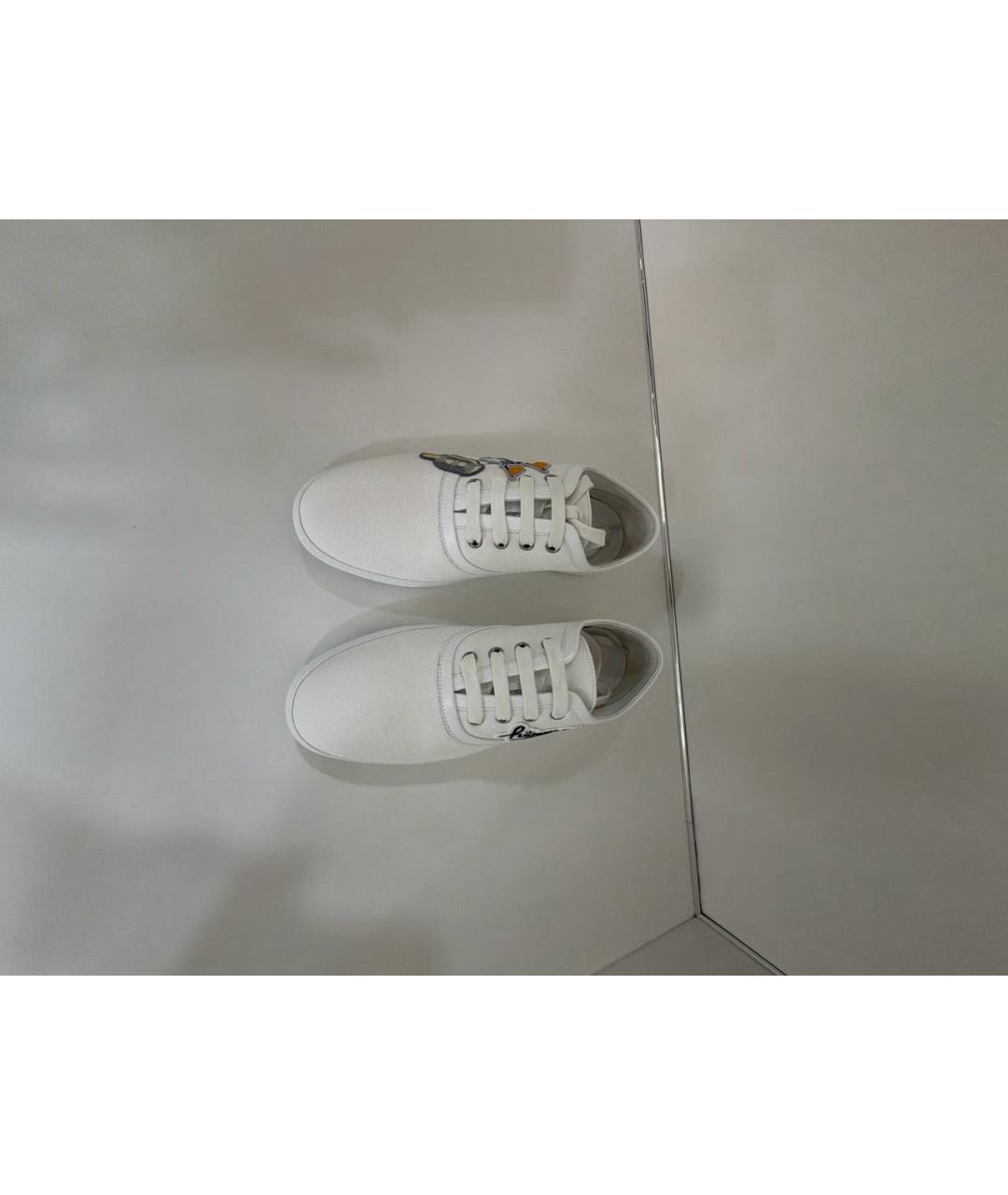 HERMES Белые текстильные кеды, фото 2