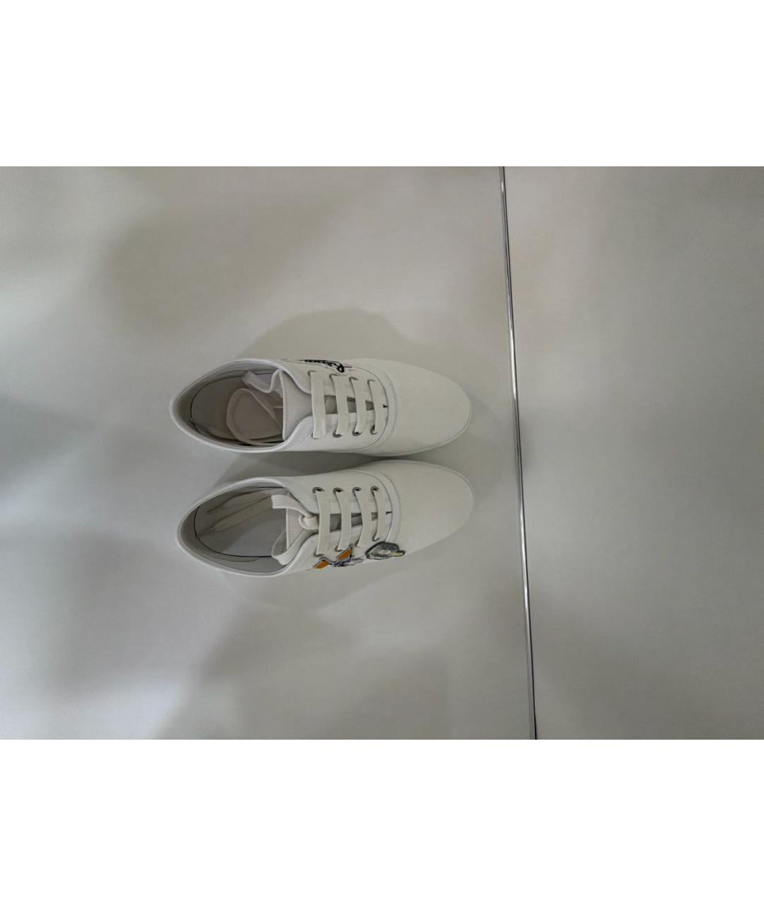 HERMES Белые текстильные кеды, фото 3