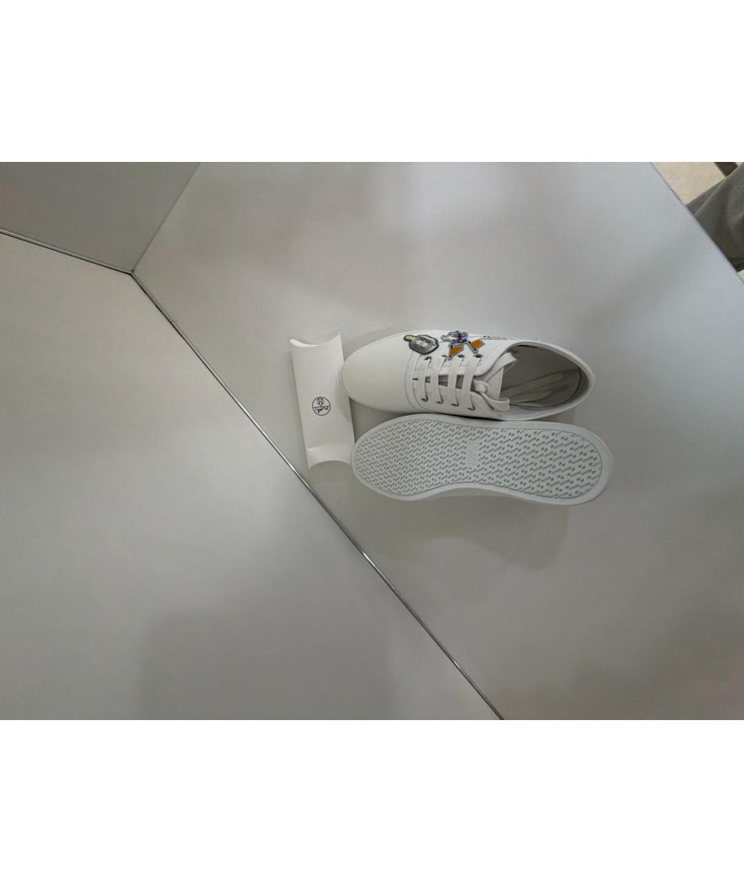 HERMES Белые текстильные кеды, фото 6