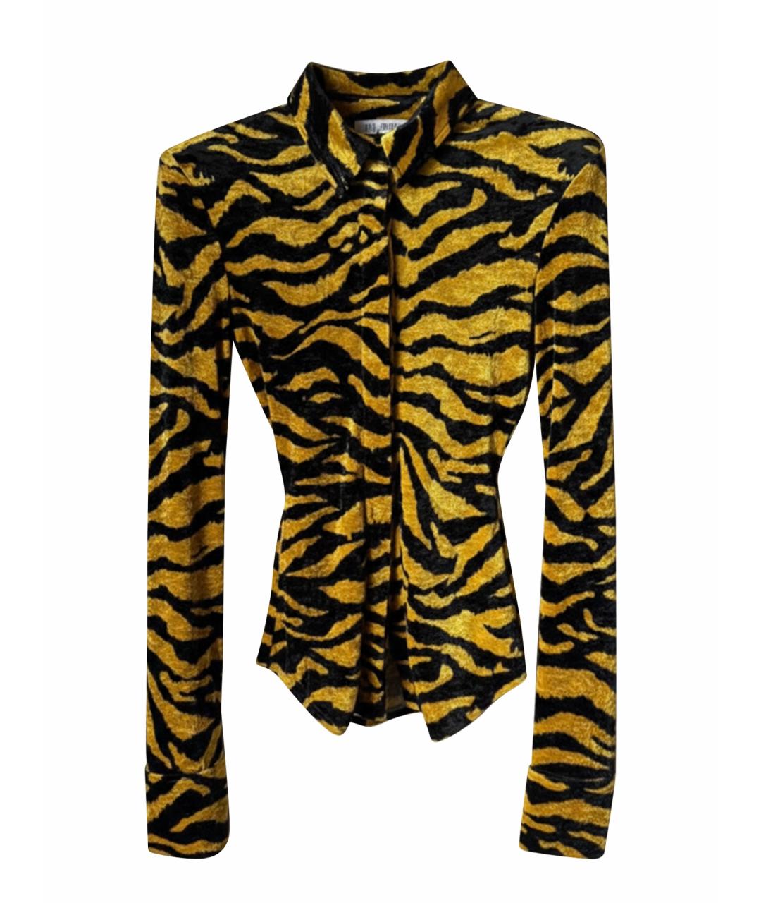 THE ATTICO Желтая бархатная блузы, фото 1