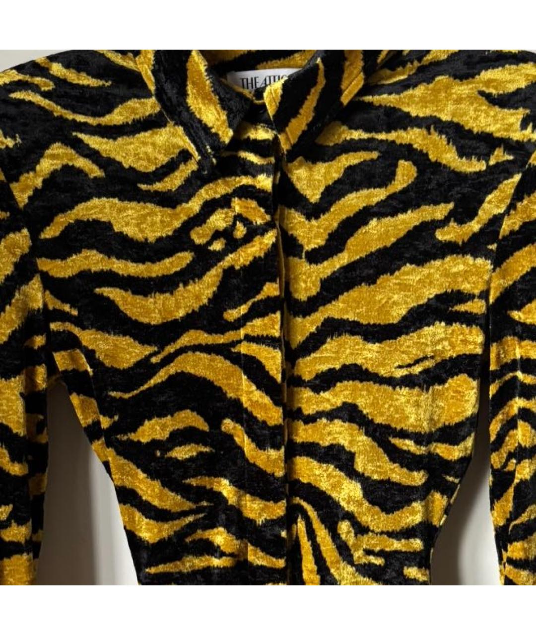 THE ATTICO Желтая бархатная блузы, фото 4