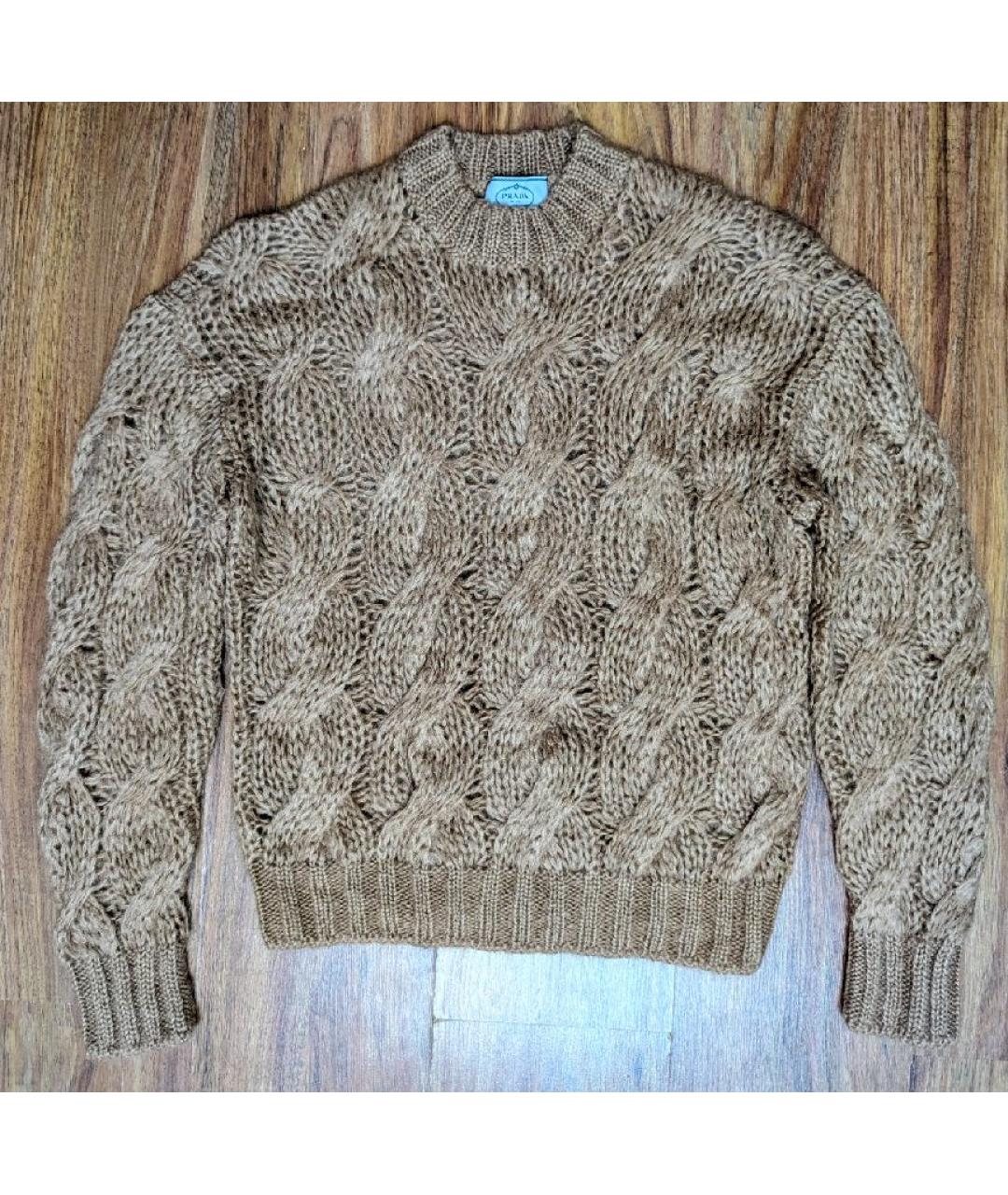 PRADA Коричневый шерстяной джемпер / свитер, фото 10