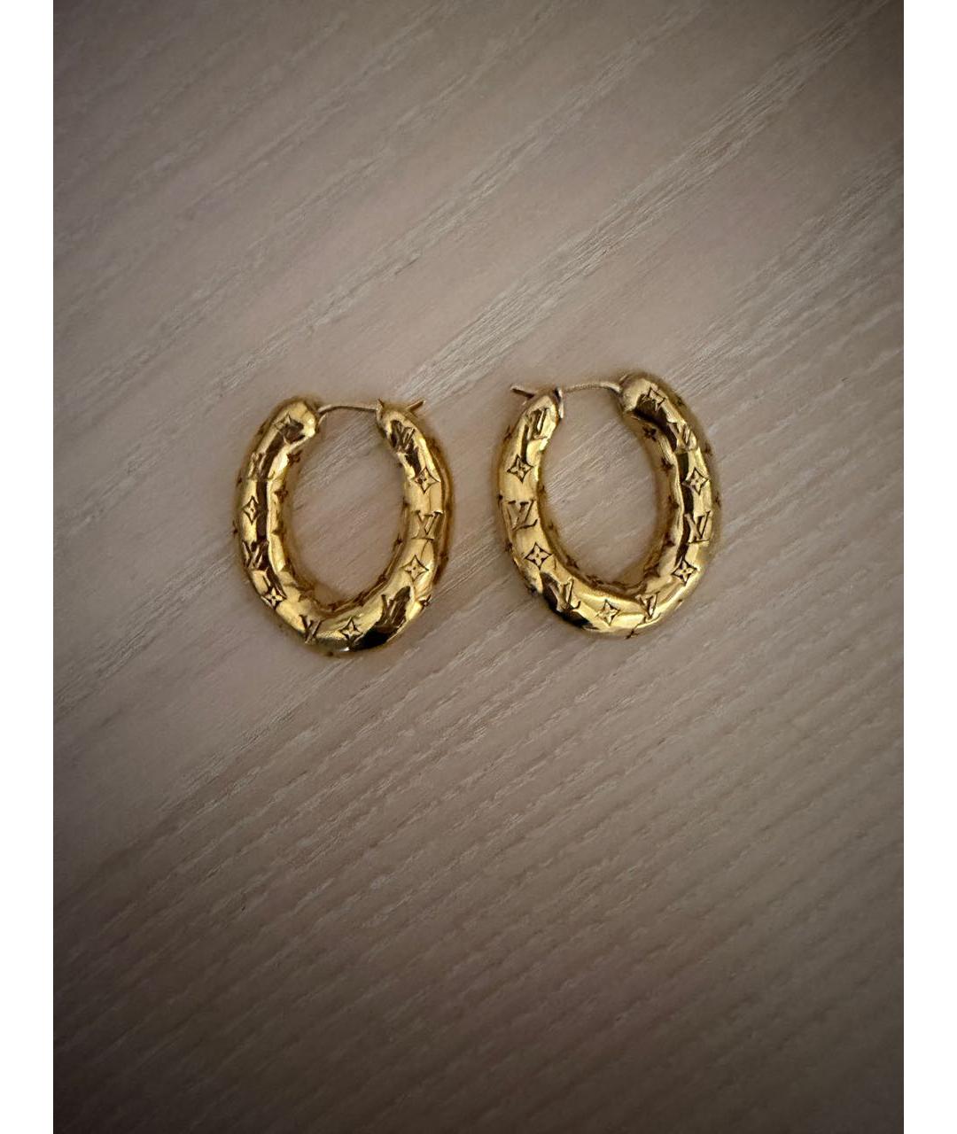 LOUIS VUITTON Золотые латунные серьги, фото 4