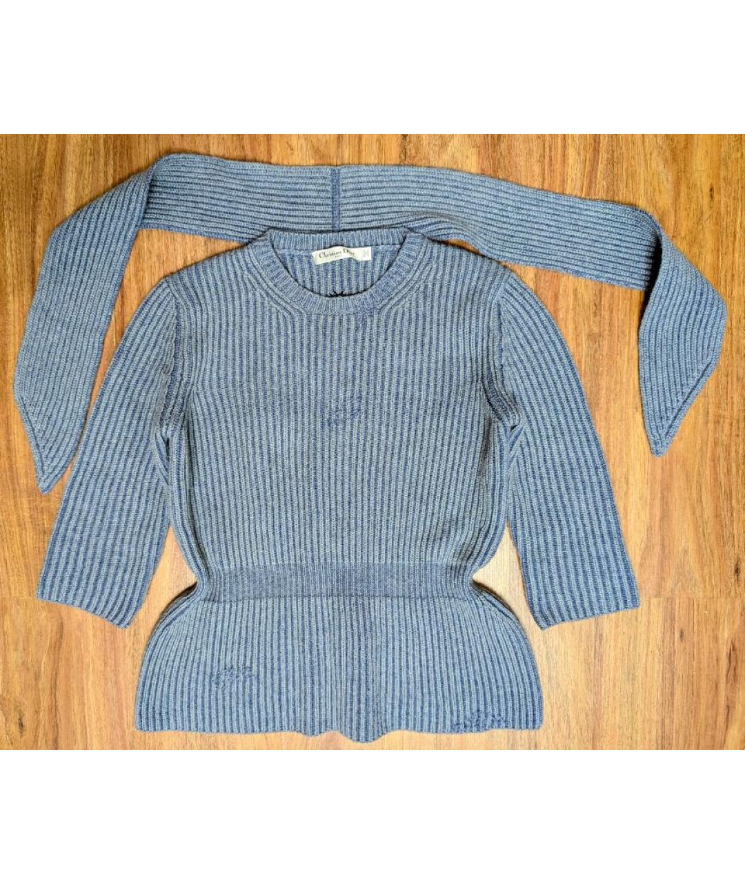 CHRISTIAN DIOR Серый кашемировый джемпер / свитер, фото 3