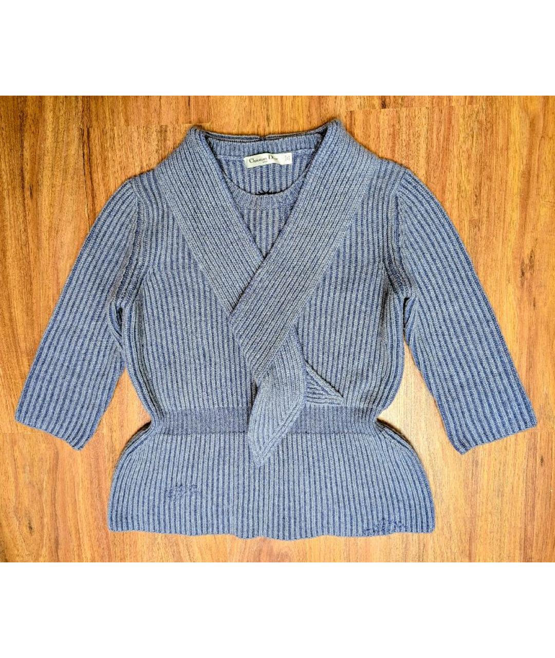 CHRISTIAN DIOR Серый кашемировый джемпер / свитер, фото 8