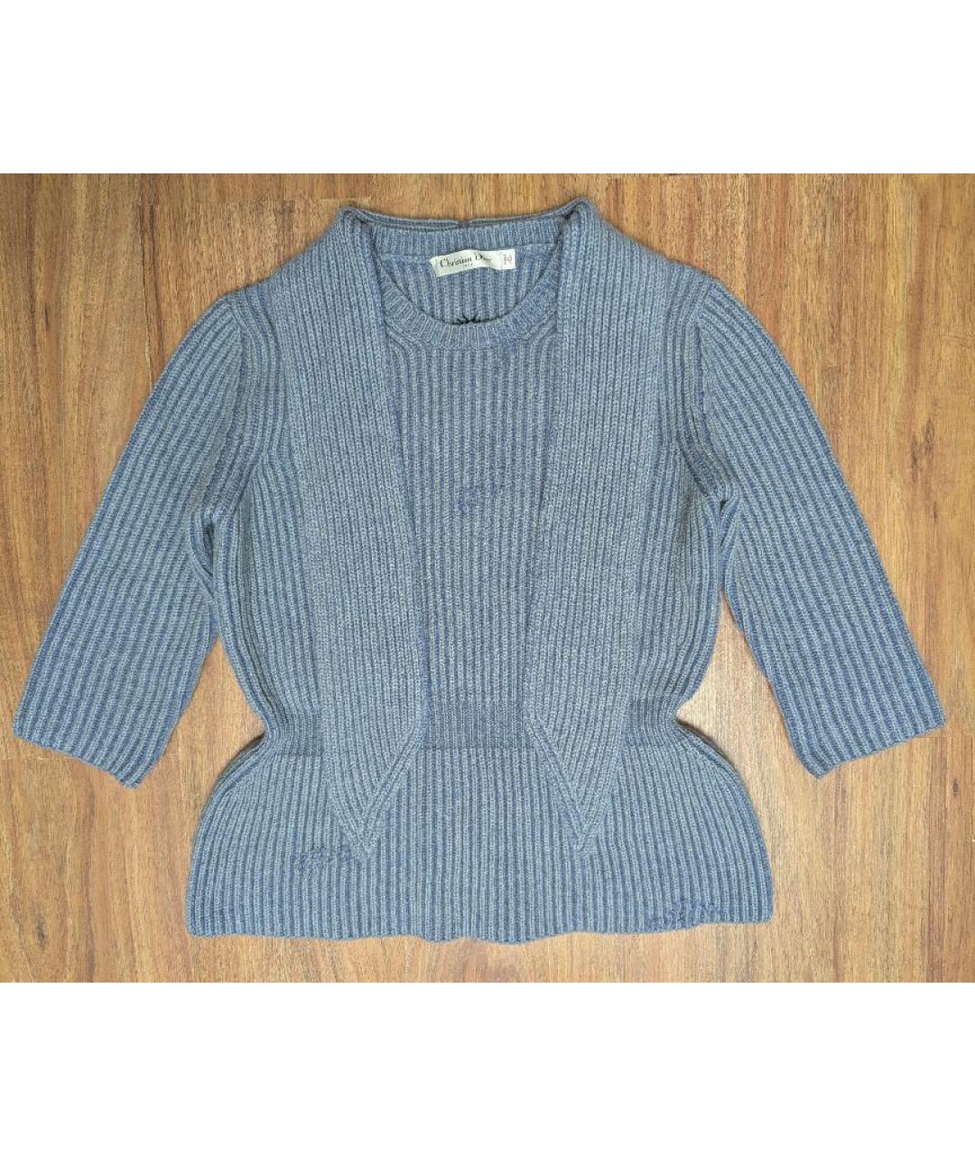 CHRISTIAN DIOR Серый кашемировый джемпер / свитер, фото 4