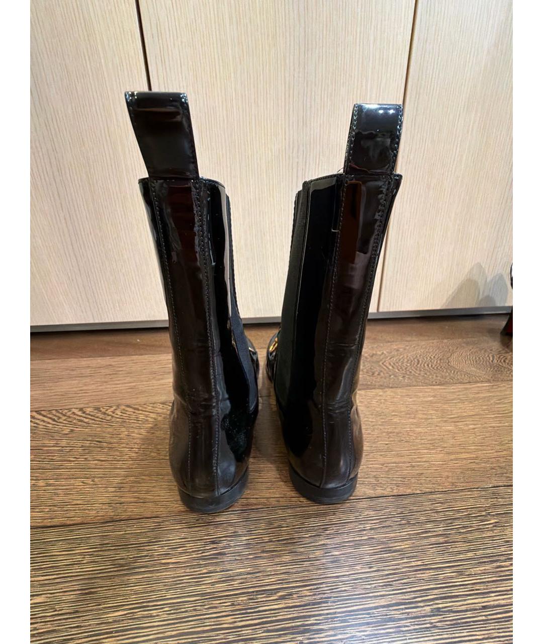 GUCCI Черные ботинки из лакированной кожи, фото 4