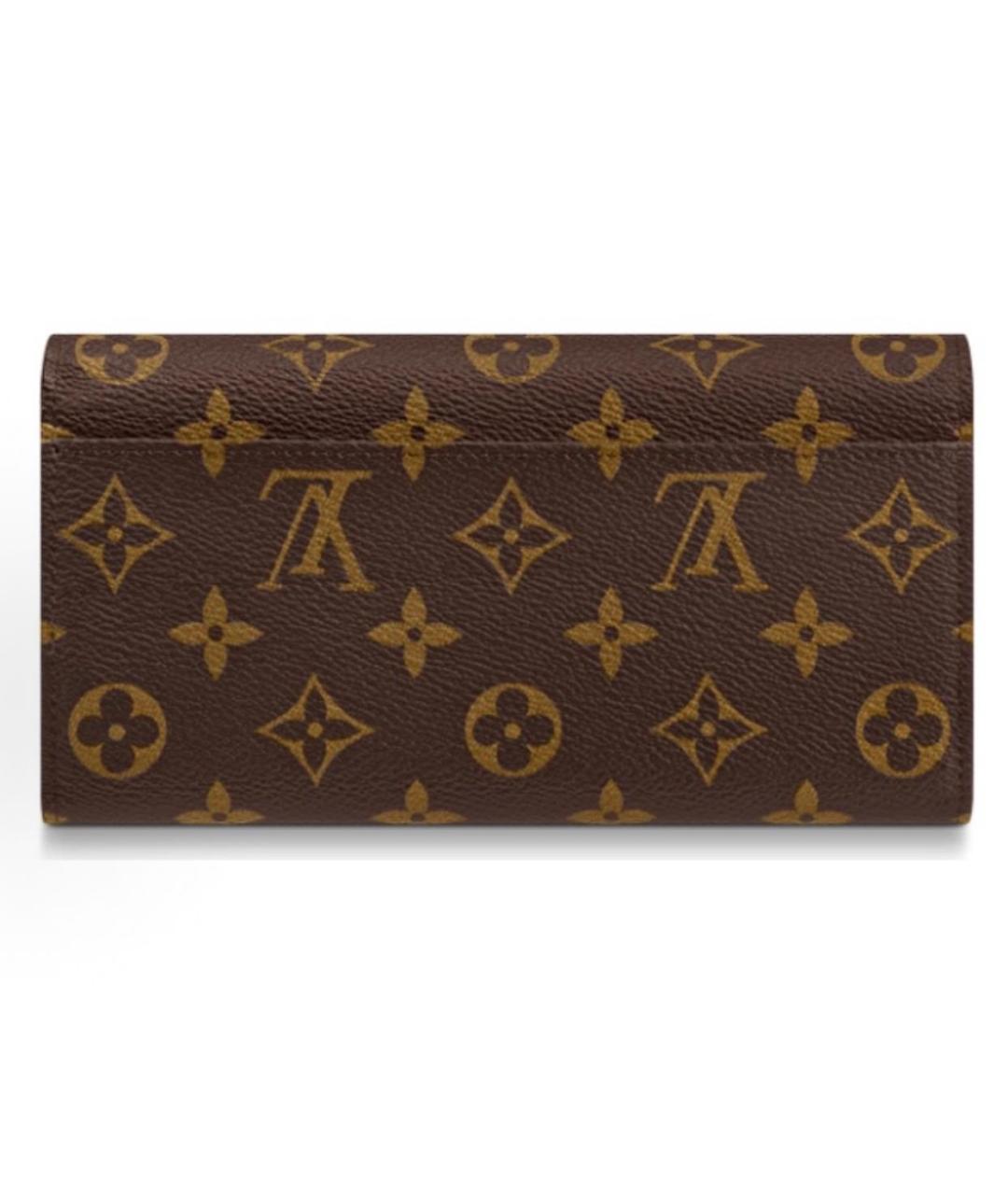 LOUIS VUITTON Коричневый кожаный кошелек, фото 3