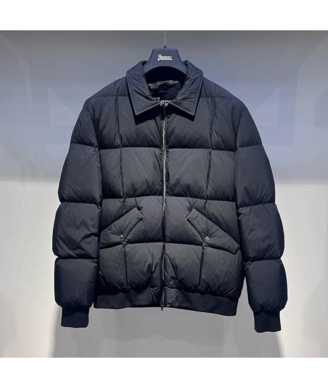 HERNO Черный полиамидовый пуховик, фото 3