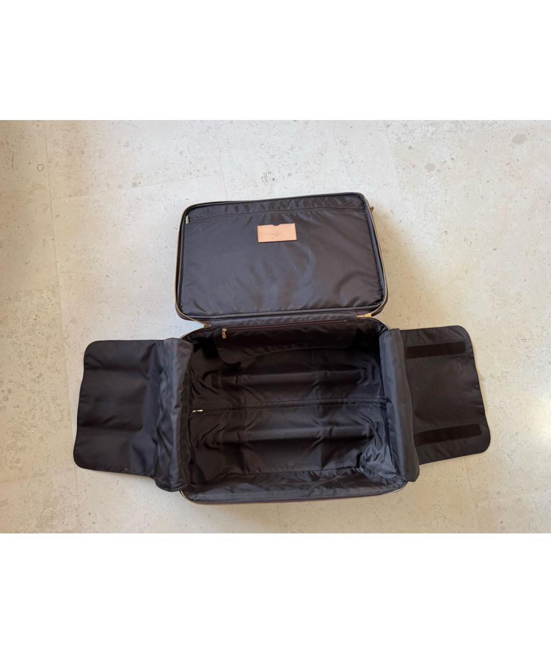 LOUIS VUITTON Коричневый чемодан из искусственной кожи, фото 4