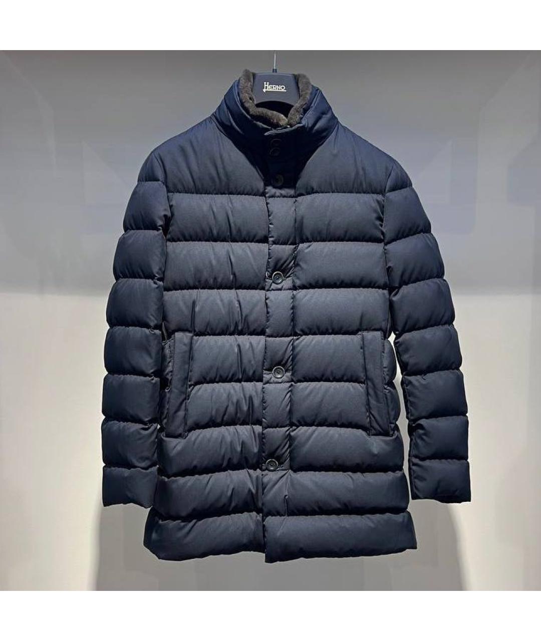 HERNO Черный полиэстеровый пуховик, фото 3