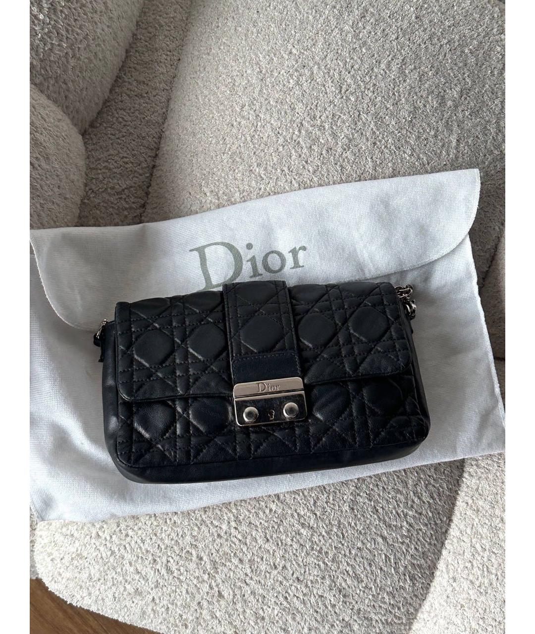 CHRISTIAN DIOR Черная кожаная сумка через плечо, фото 7
