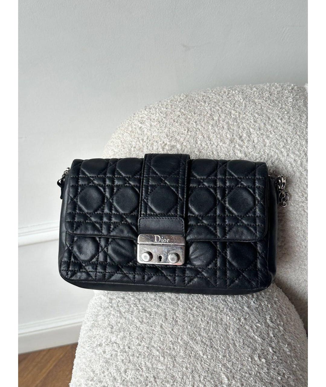 CHRISTIAN DIOR Черная кожаная сумка через плечо, фото 6