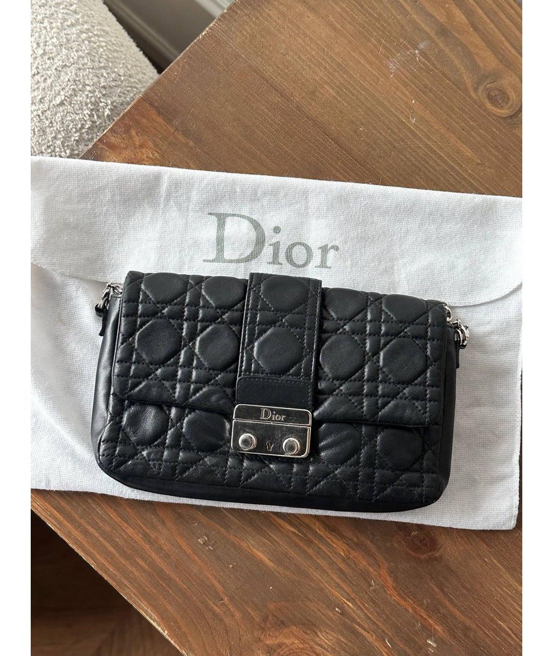CHRISTIAN DIOR Черная кожаная сумка через плечо, фото 9