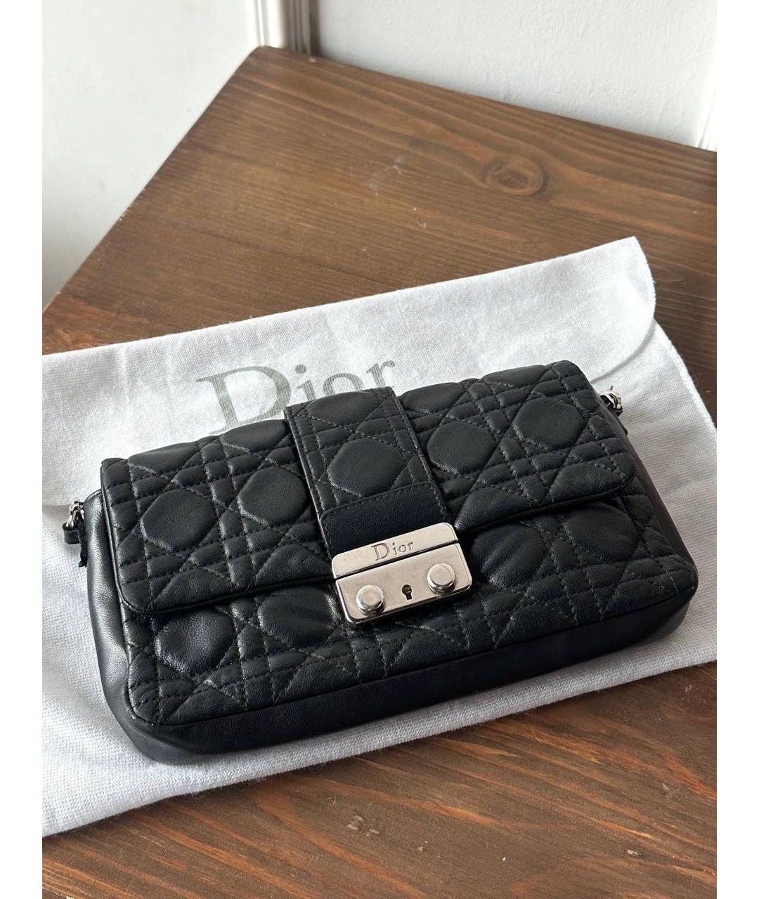 CHRISTIAN DIOR Черная кожаная сумка через плечо, фото 4