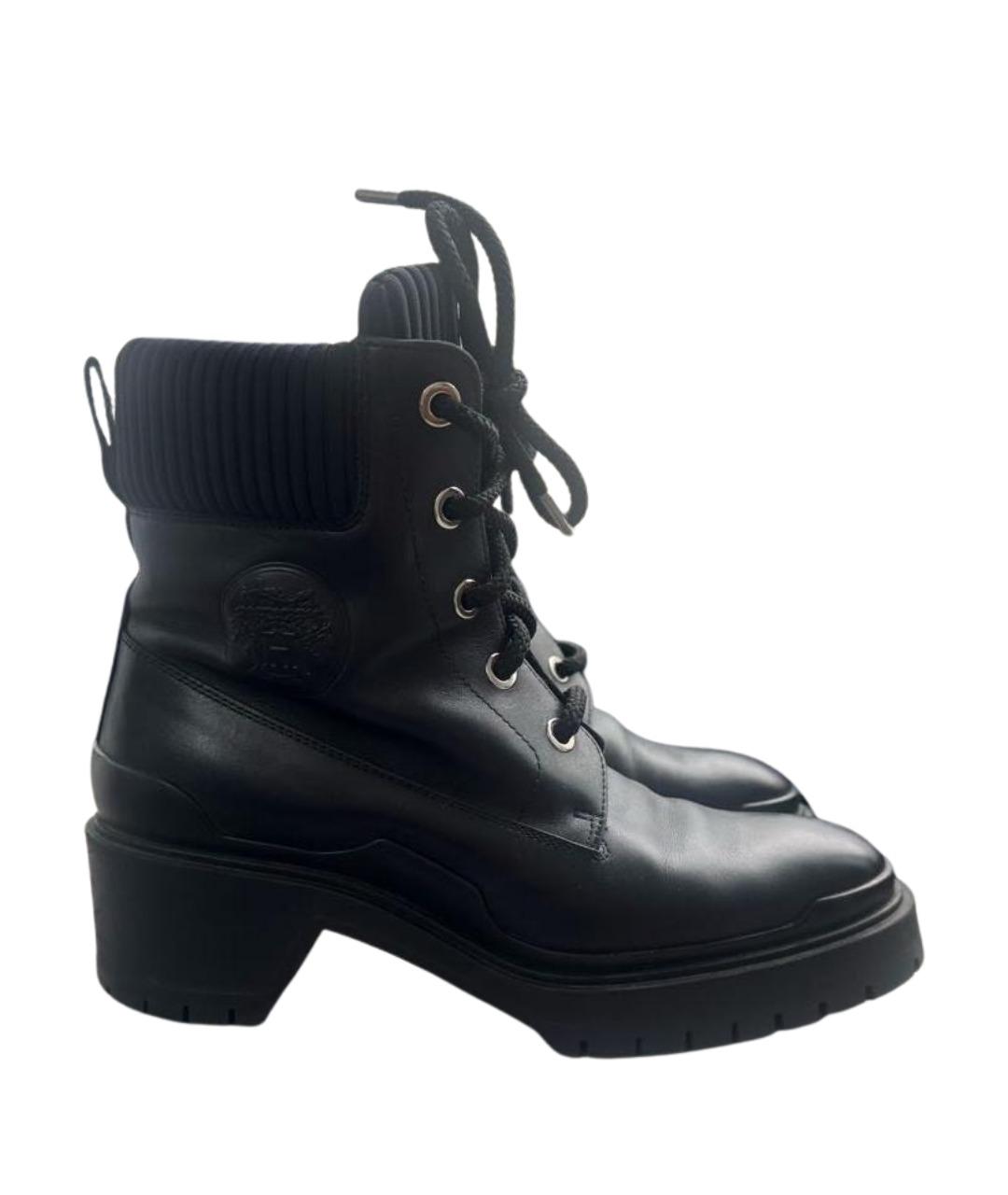 HERMES Черные кожаные ботинки, фото 1