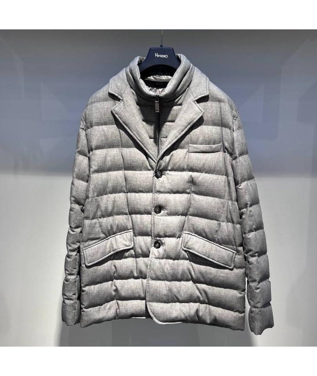 HERNO Серый вискозный пуховик, фото 3