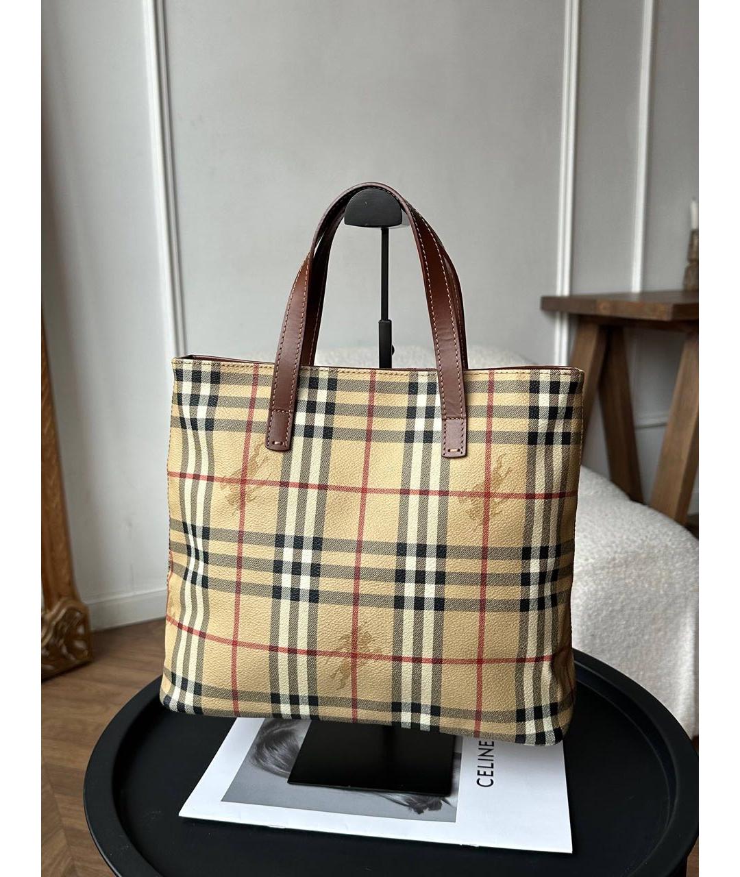 BURBERRY Бежевая сумка с короткими ручками, фото 2