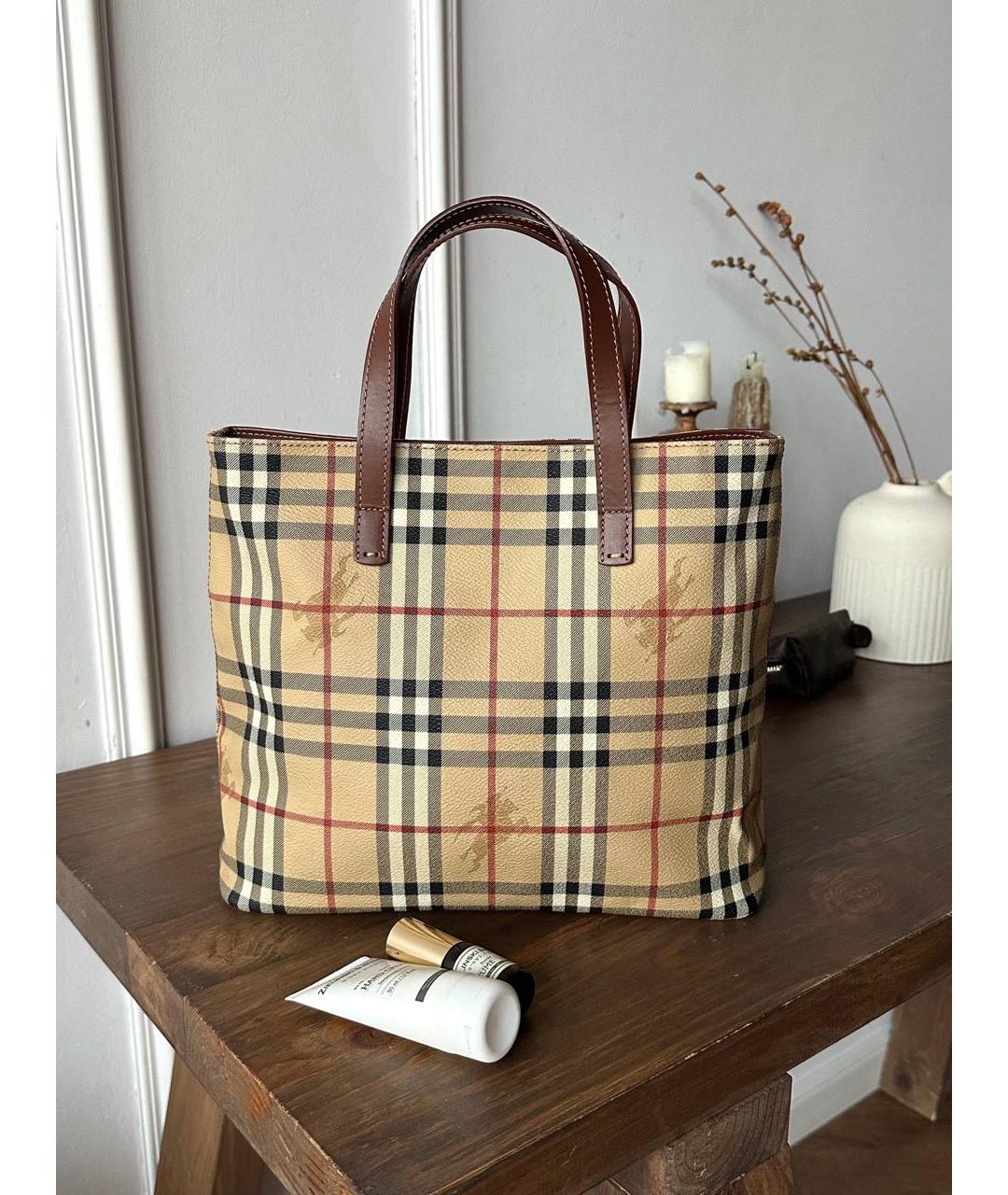 BURBERRY Бежевая сумка с короткими ручками, фото 6