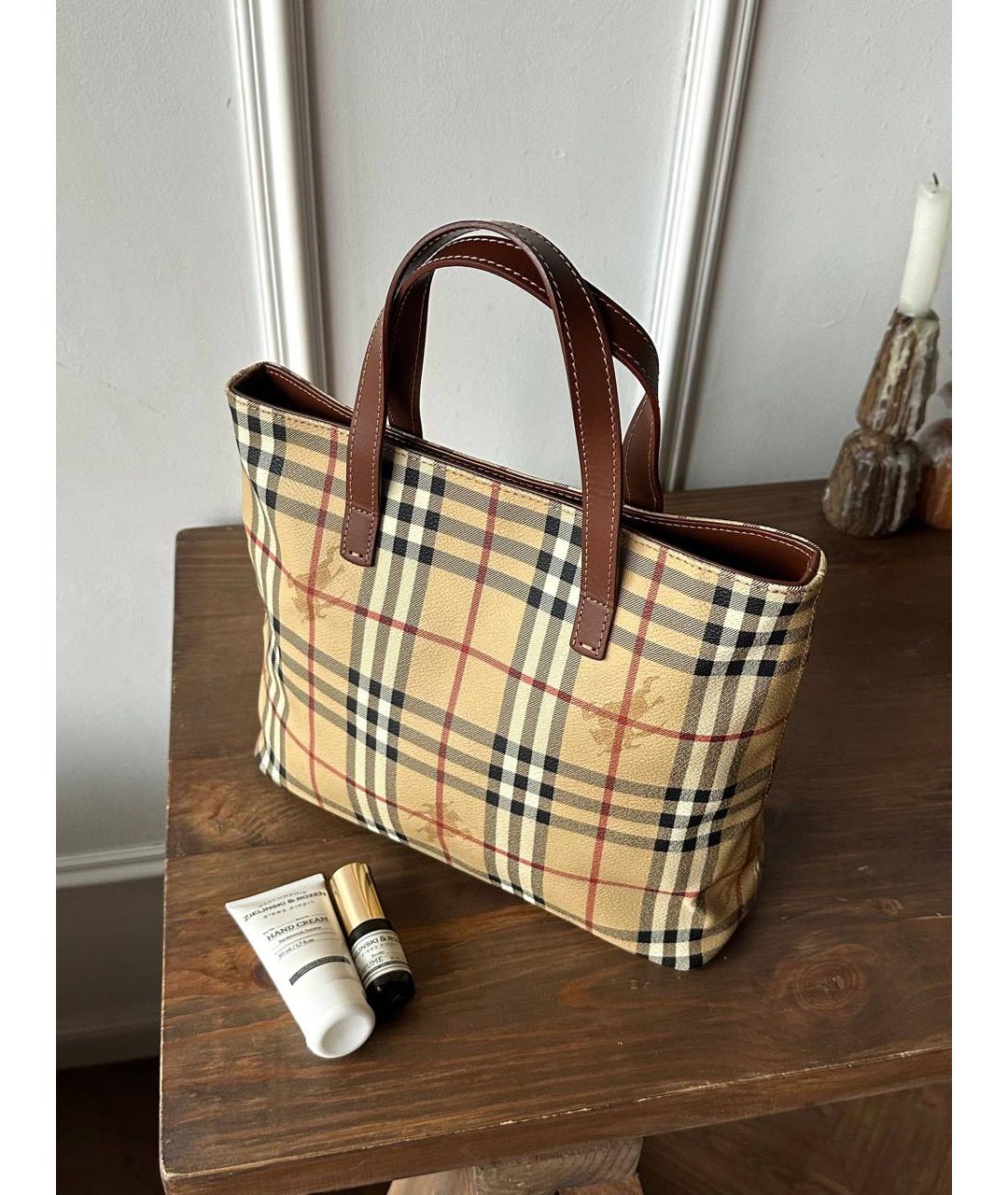 BURBERRY Бежевая сумка с короткими ручками, фото 4