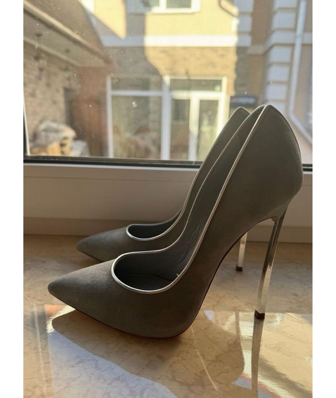 CASADEI Серые кожаные туфли, фото 5