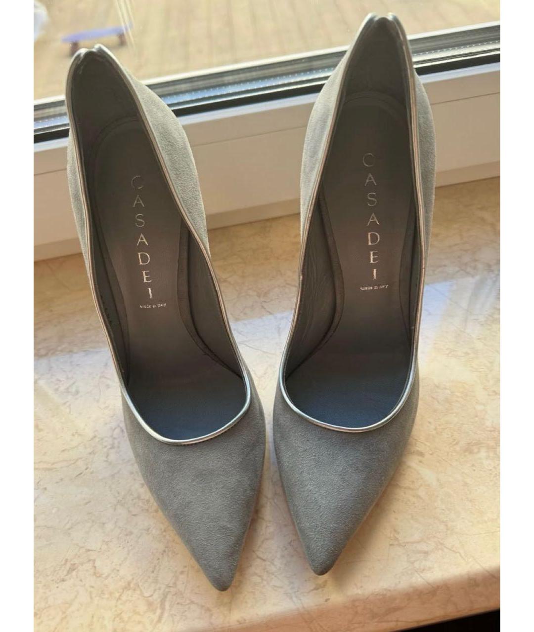 CASADEI Серые кожаные туфли, фото 2
