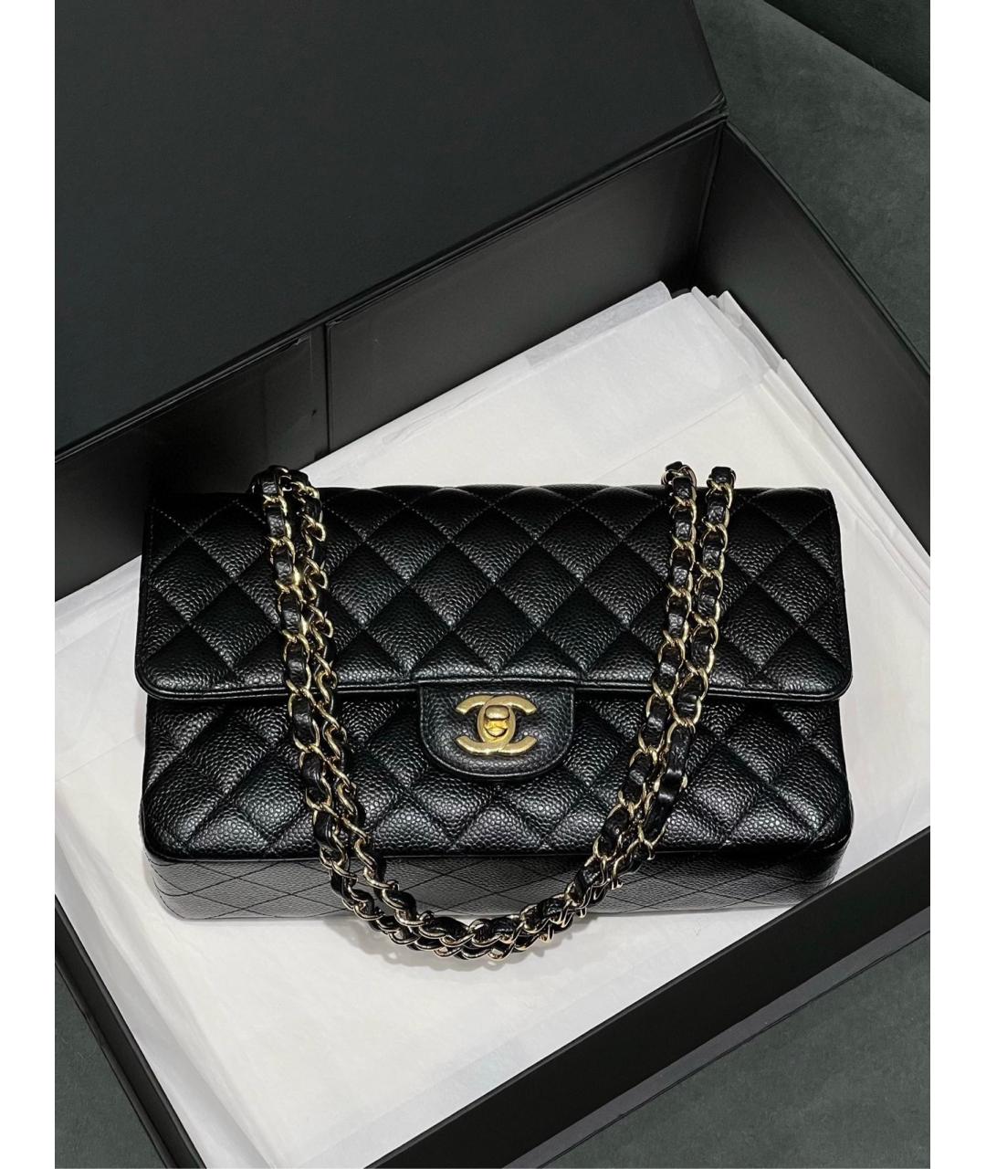 CHANEL Черная кожаная сумка через плечо, фото 10