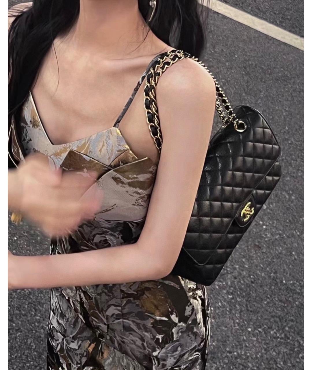 CHANEL Черная кожаная сумка через плечо, фото 8