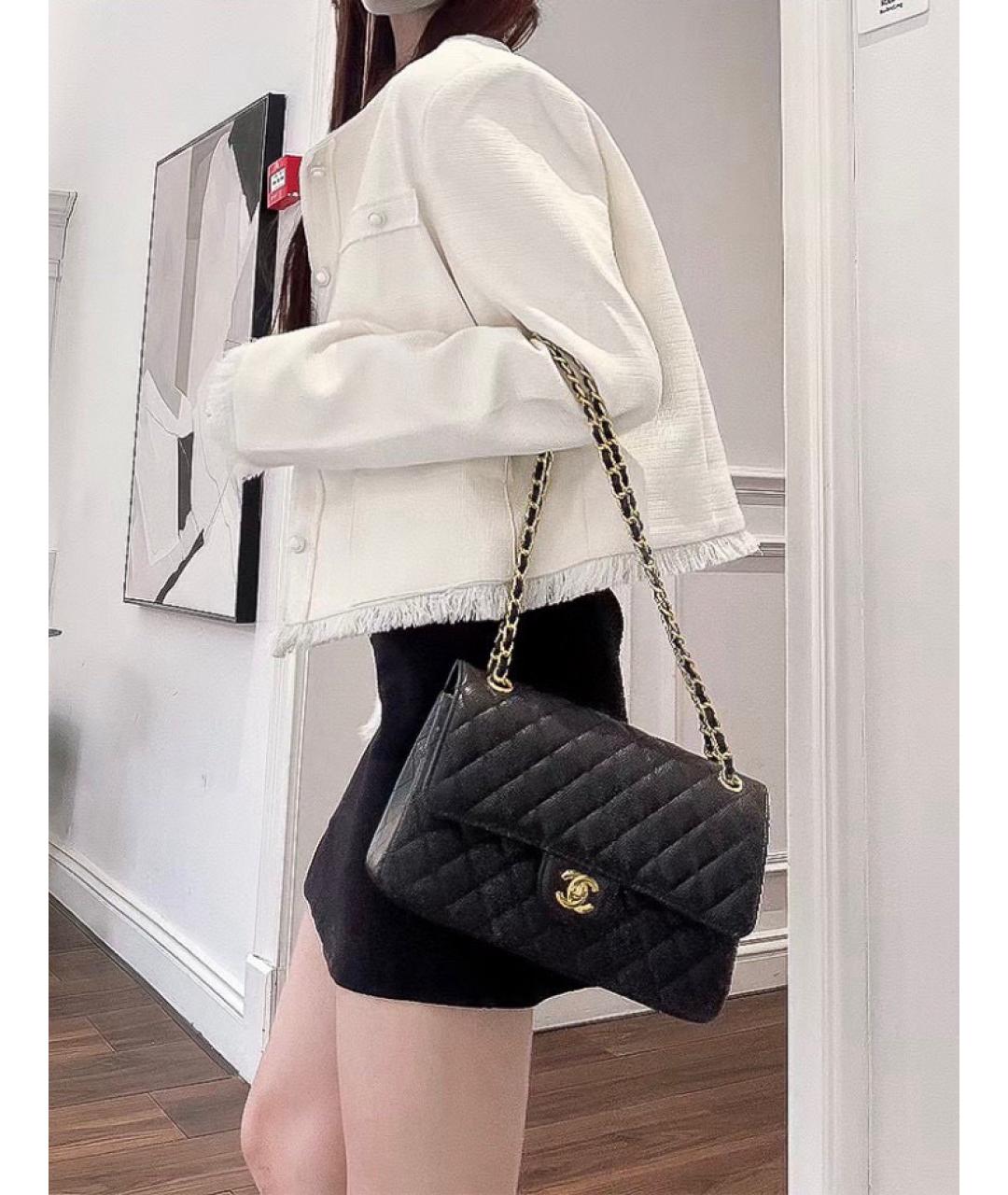 CHANEL Черная кожаная сумка через плечо, фото 7