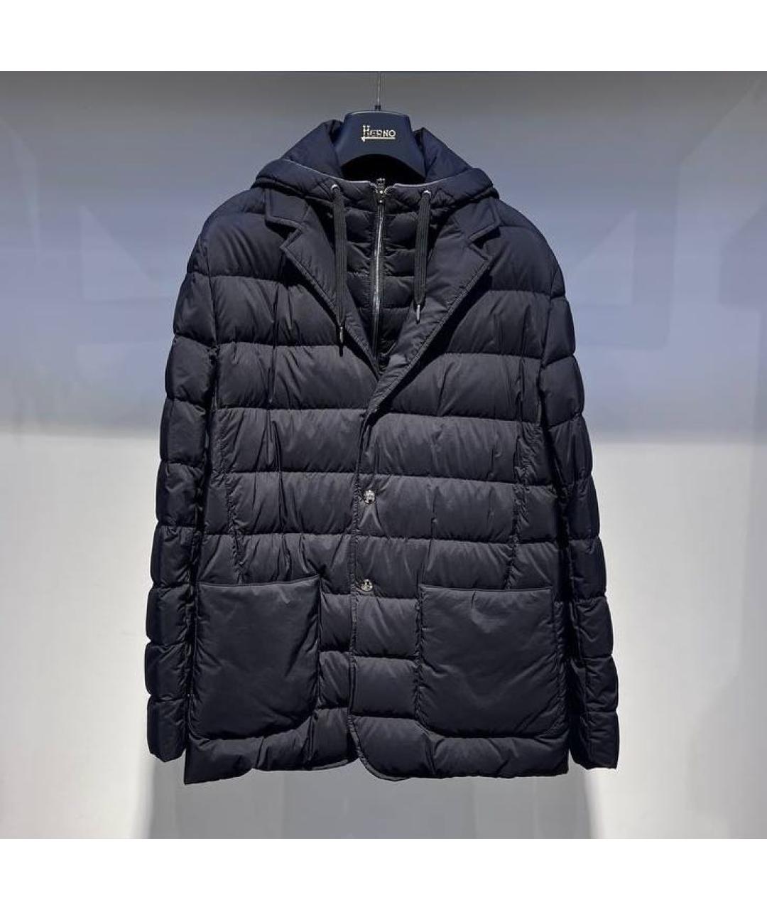 HERNO Черный полиамидовый пуховик, фото 3