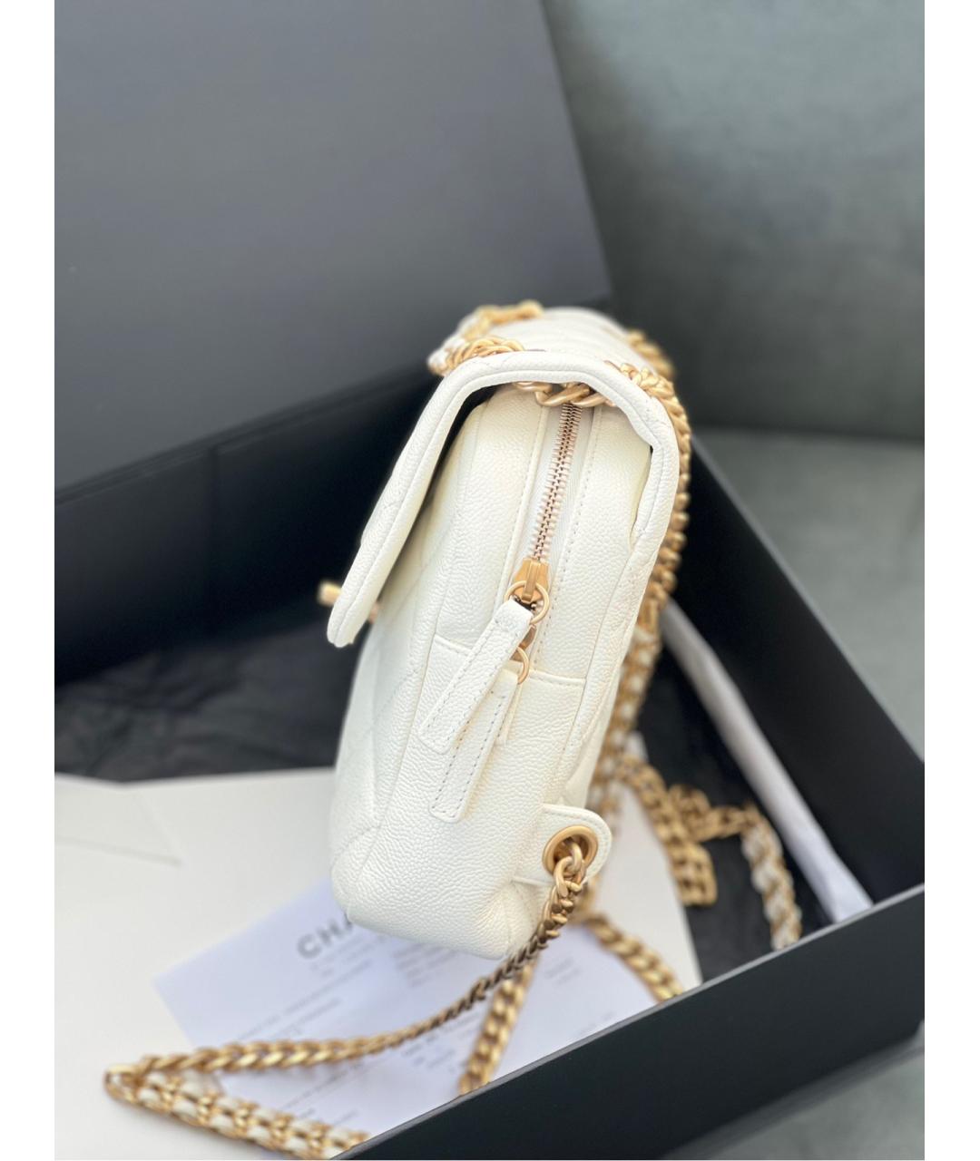 CHANEL Белый кожаный рюкзак, фото 3