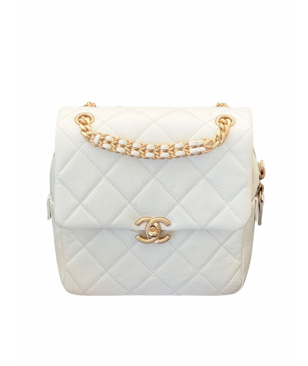 CHANEL Белый кожаный рюкзак, фото 1
