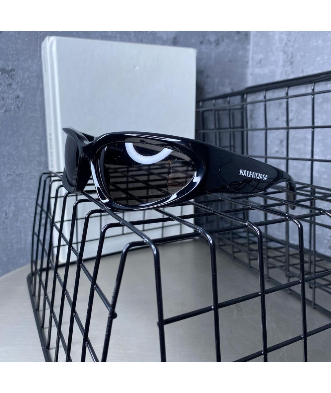 BALENCIAGA Черные пластиковые солнцезащитные очки, фото 3