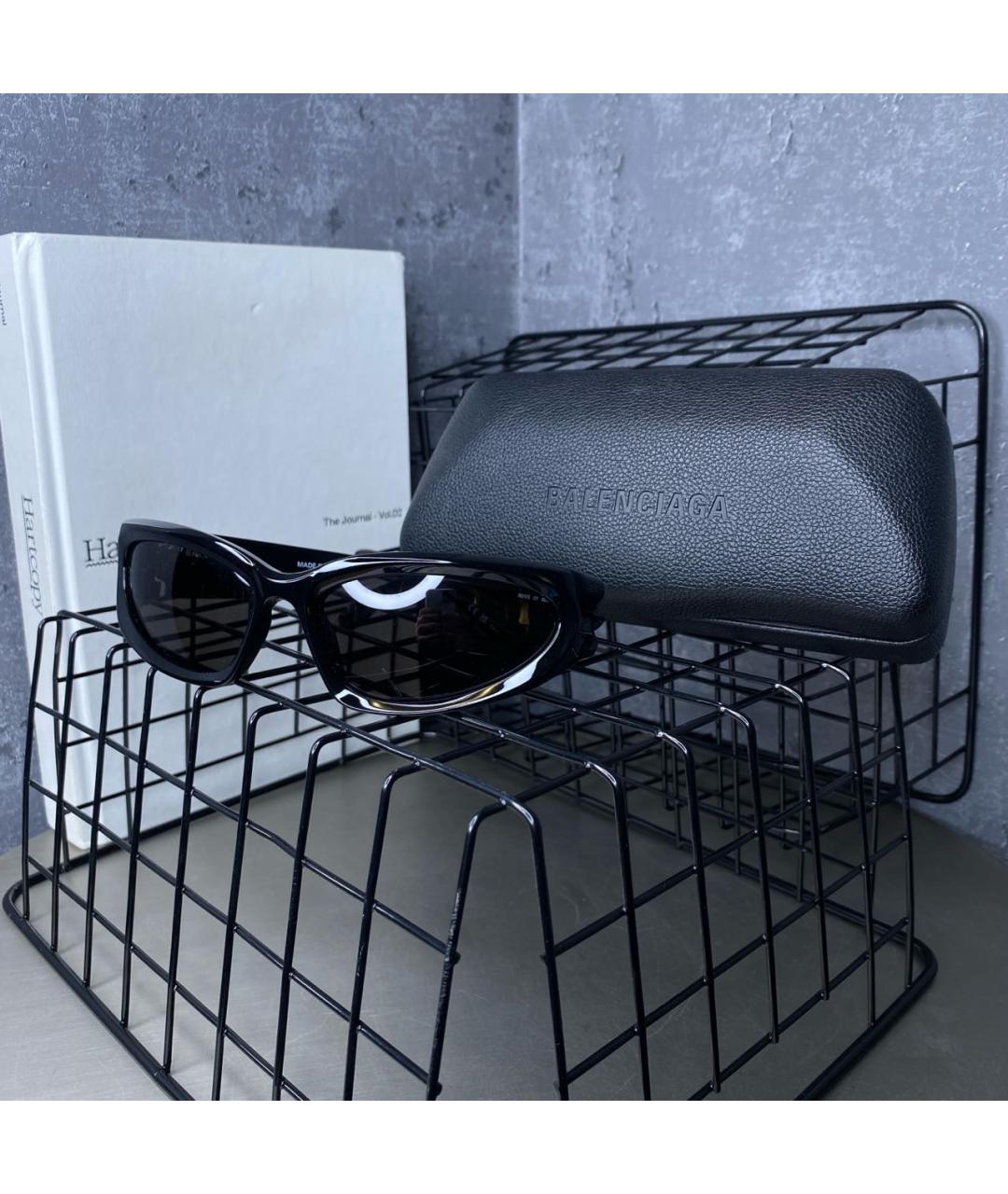 BALENCIAGA Черные пластиковые солнцезащитные очки, фото 2