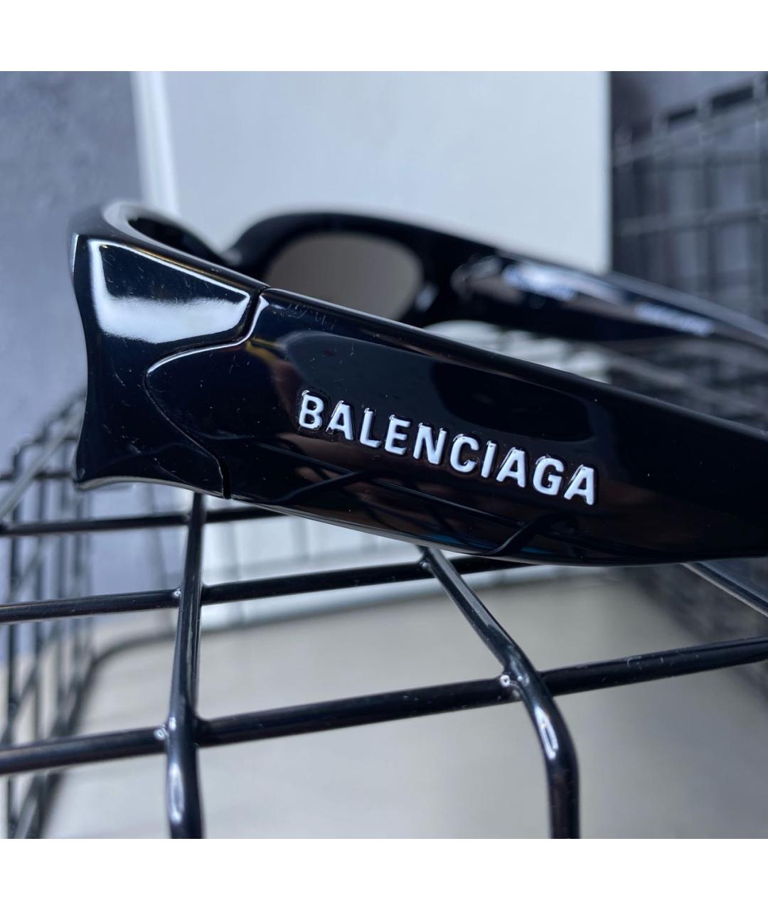 BALENCIAGA Черные пластиковые солнцезащитные очки, фото 5