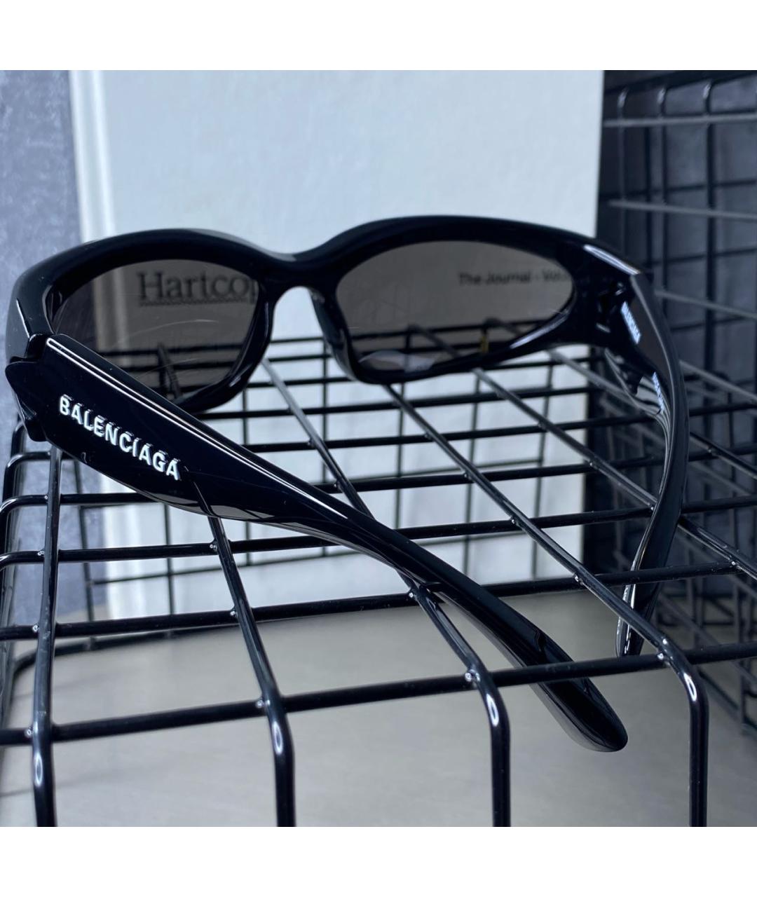BALENCIAGA Черные пластиковые солнцезащитные очки, фото 4