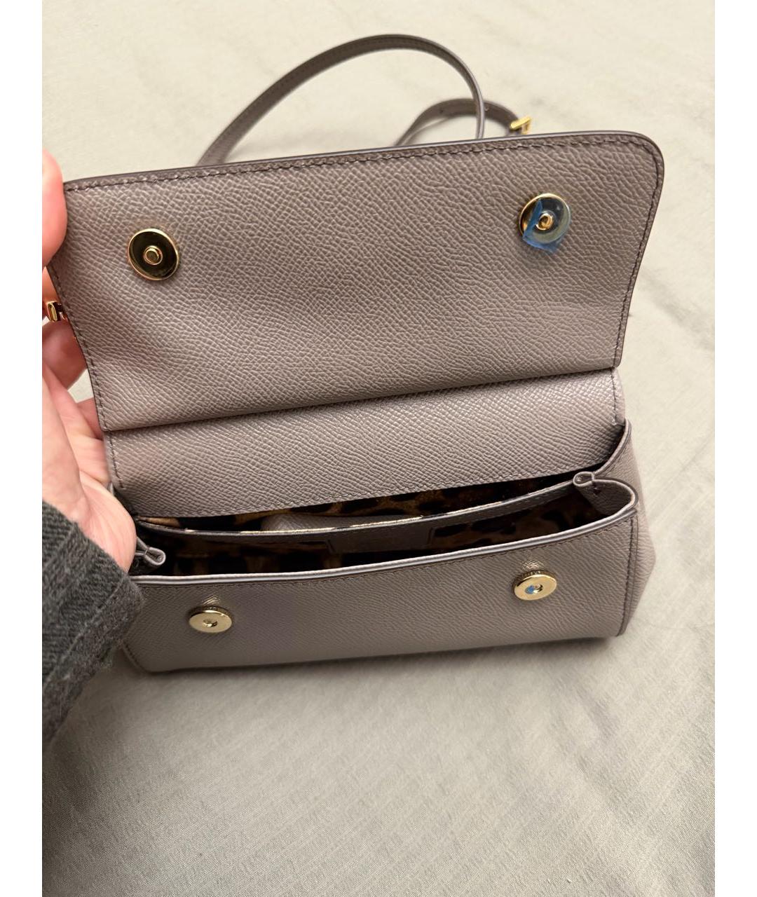 DOLCE&GABBANA Бежевая кожаная сумка через плечо, фото 3