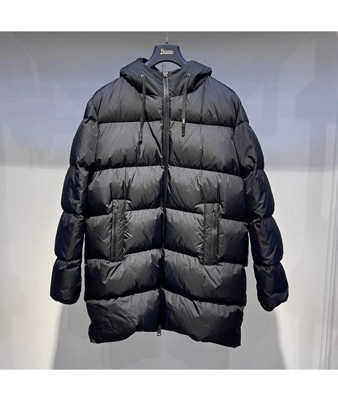 HERNO Черный полиамидовый пуховик, фото 3