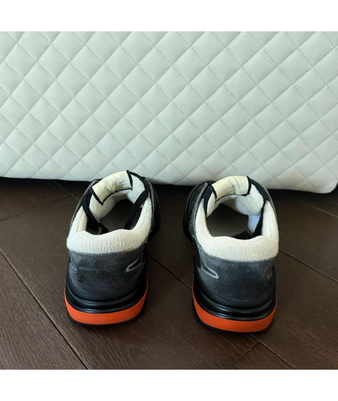 GUCCI Черные кожаные низкие кроссовки / кеды, фото 3